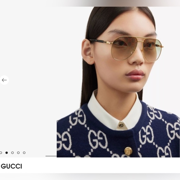 GREEEN MIRROR “GG” LOGO PILOT AVIATOR GOLD METAL SUNGLASSES AS SEEN ON GARCELLE - Picture 10 of 16